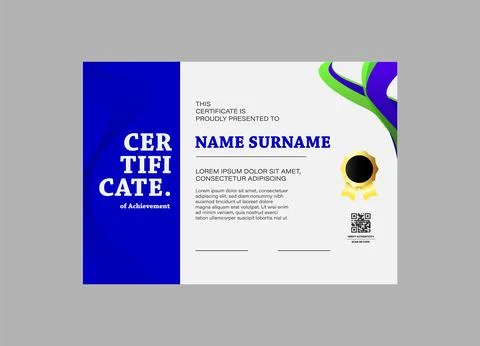 Abstract design certificate template with abstract geometric background in .. Stock Illustration