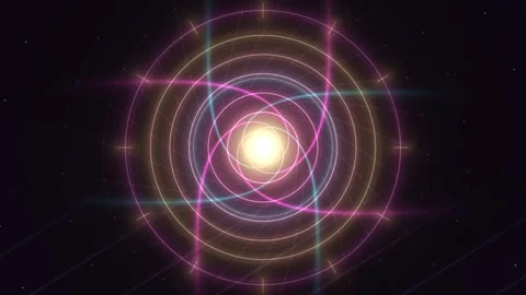 Abstract design with circles and lines creates a glowing Stock Footage 337940149