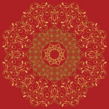 The abstract design of a circular pattern. Round Mandala. 스톡 일러스트