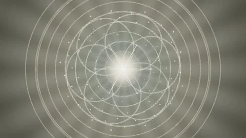 Abstract design with circular patterns and light effects in the center Stock Footage 337384701