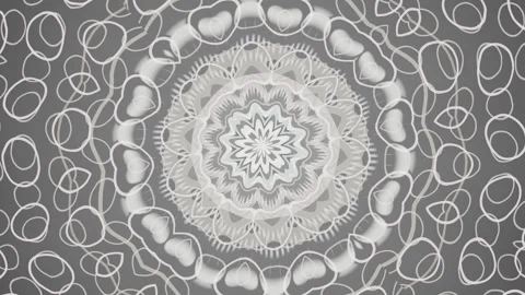Abstract design with circular shapes and line patterns in gray Stock Footage 337410626
