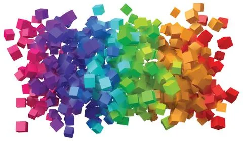 Abstract design with colorful cubes. Stock Illustration