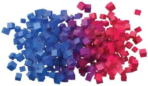Abstract design with colorful cubes. Stock Illustration