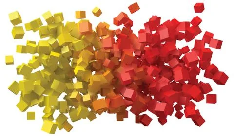 Abstract design with colorful cubes. Stock Illustration