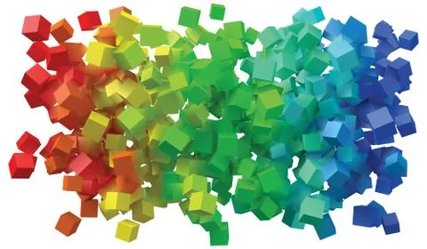 Abstract design with colorful cubes. Stock Illustration