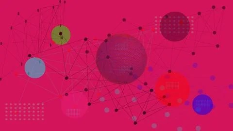 Abstract design colorful pattern line connecting line with circle illustrat.. イラスト素材