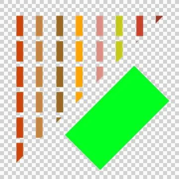 Abstract design with colorful rectangular blocks and green shape Stock Illustration