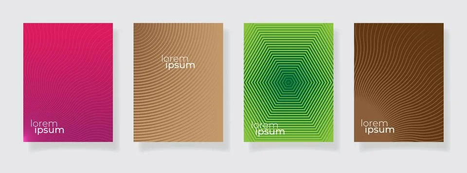 Abstract design colorful set of pattern texture book cover template halfton.. Stock Illustration
