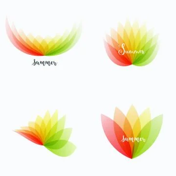 Abstract design of colourful vector elements for modern background with flower Illustrazione stock