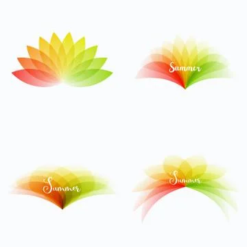 Abstract design of colourful vector elements for modern background with flower Illustrazione stock