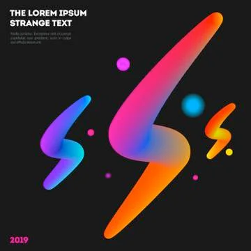 Abstract design of colourful vector elements for modern black background with Stock Illustration