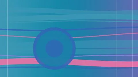 An abstract design with concentric circle shapes and horizontal line stripe.. Stock Illustration