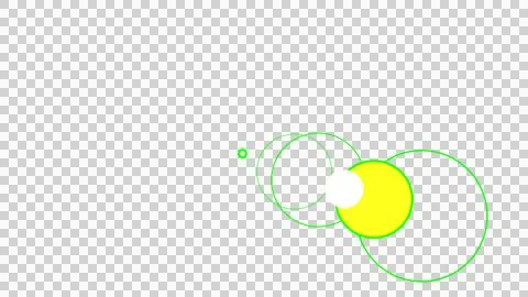Abstract design with concentric circles of bright yellow and glowing green lines Illustrazione stock