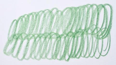 An abstract design consisting of many intersecting green lines drawn in pen.. Stock Photos