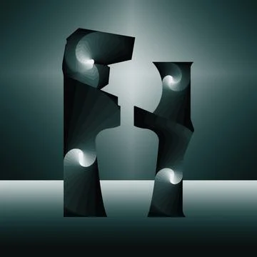 Abstract design of a couple with green gradient colors Stock Illustration