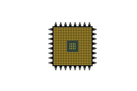 Abstract design of CPU chips with board connection on white background Stock Illustration