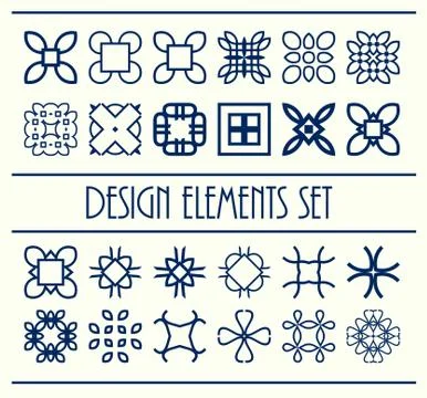 Abstract design creative decorative elements set. Vector illustration Stock Illustration