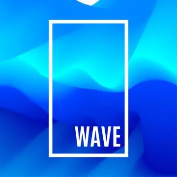Abstract Design Creativity Background of Blue Waves. Frame with space for text Stock Illustration