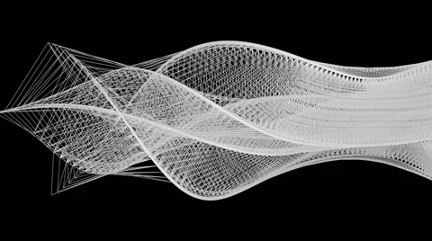 Abstract design - curved white structures in flowing motion (FULL HD) Video stock 64918744