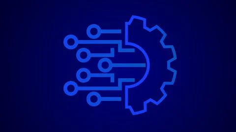 Abstract design digital technology engineering workshop logotype background. イラスト素材