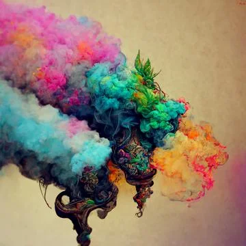 Abstract design of a dust cloud. Colorful rainbow of dust particles on colorf Stock Illustration