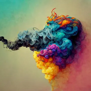 Abstract design of a dust cloud. Colorful rainbow of dust particles on colorf Stock Illustration