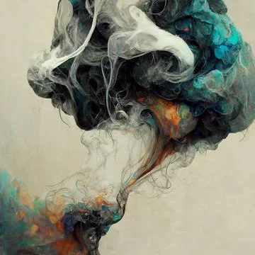 Abstract design of a dust cloud. Colorful rainbow of dust particles on grey b Stock Illustration