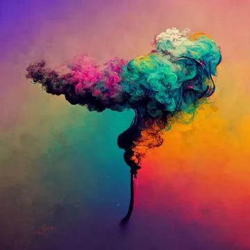 Abstract design of a dust cloud. Colorful rainbow of dust particles on colorf Stock Illustration