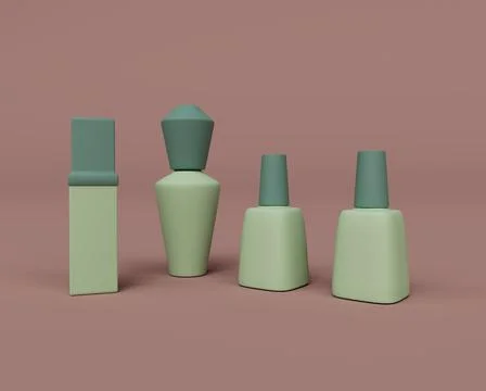 Abstract design element 3d render of Cosmetic Bottles Minimalist concept Stock Illustration