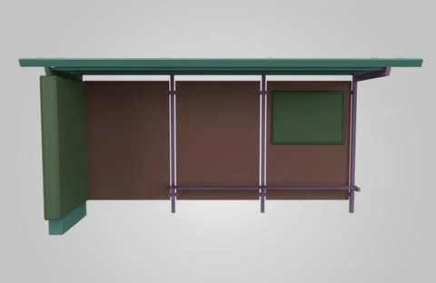 Abstract design element 3d render of bus stop Minimalist concept Illustrazione stock
