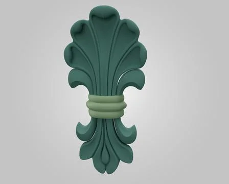 Abstract design element 3d render of Carved flower Minimalist concept Illustrazione stock