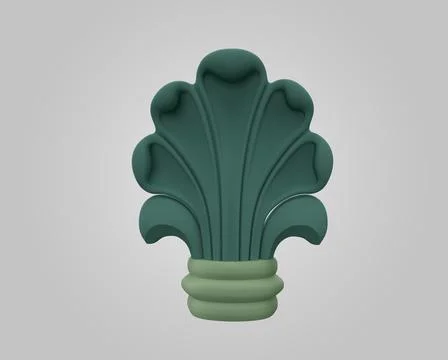 Abstract design element 3d render of Carved flower Minimalist concept Illustrazione stock