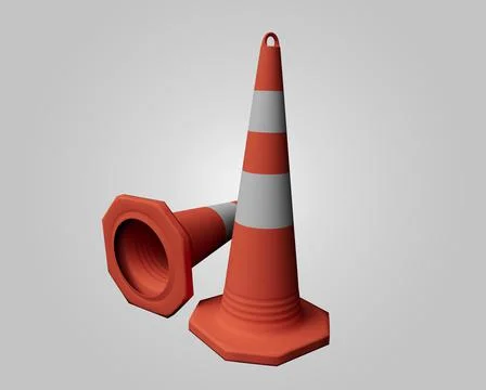 Abstract design element 3d render of Traffic Cone Minimalist concept Illustrazione stock