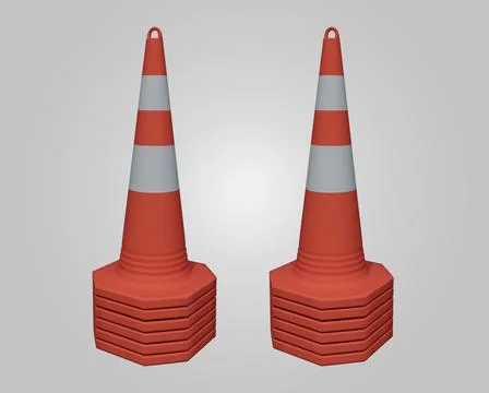 Abstract design element 3d render of Traffic Cone Minimalist concept Illustrazione stock