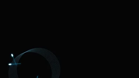 Abstract design element with curved blue thin lines on the corner video Stock Footage 343611772
