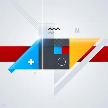 Abstract design element with glossy geometric shapes. Useful for digital comp Stock Illustration