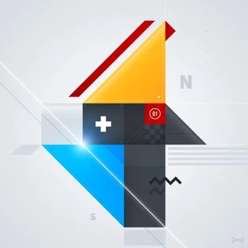 Abstract design element with glossy geometric shapes. Useful for digital comp Stock Illustration