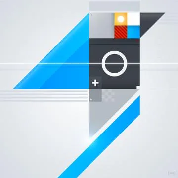 Abstract design element with glossy geometric shapes. Useful for digital comp Stock Illustration