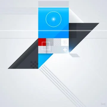 Abstract design element with glossy geometric shapes. Useful for digital comp Stock Illustration