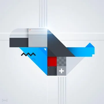 Abstract design element with glossy geometric shapes. Useful for digital comp Stock Illustration