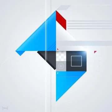 Abstract design element with glossy geometric shapes. Useful for digital comp Stock Illustration