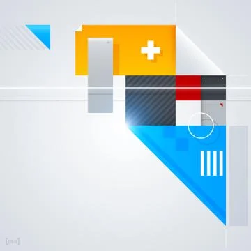 Abstract design element with glossy geometric shapes. Useful for digital comp Stock Illustration