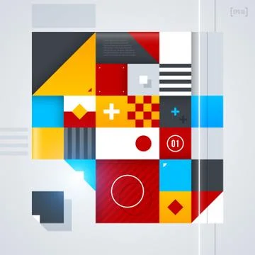 Abstract design element with glossy geometric shapes. Useful for digital comp Stock Illustration