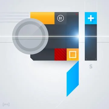 Abstract design element with glossy geometric shapes. Useful for digital comp Stock Illustration