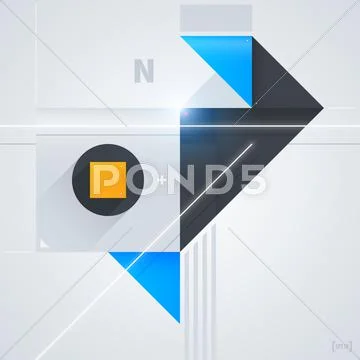 Abstract design element with glossy geometric shapes. Useful for digital comp Stock Illustration