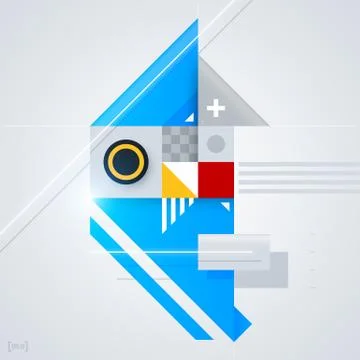 Abstract design element with glossy geometric shapes. Useful for digital comp Stock Illustration
