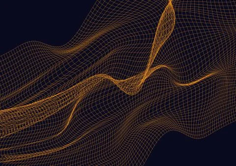 Abstract design element with orange waves background Stock Illustration