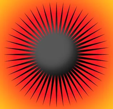 Abstract design element with radial lines. Circular shape in radiating fashio Stock Illustration