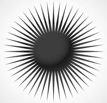 Abstract design element with radial lines. Circular shape in radiating fashio Stock Illustration