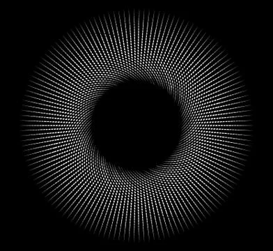 Abstract design element with radial lines. Circular shape in radiating fashio Stock Illustration